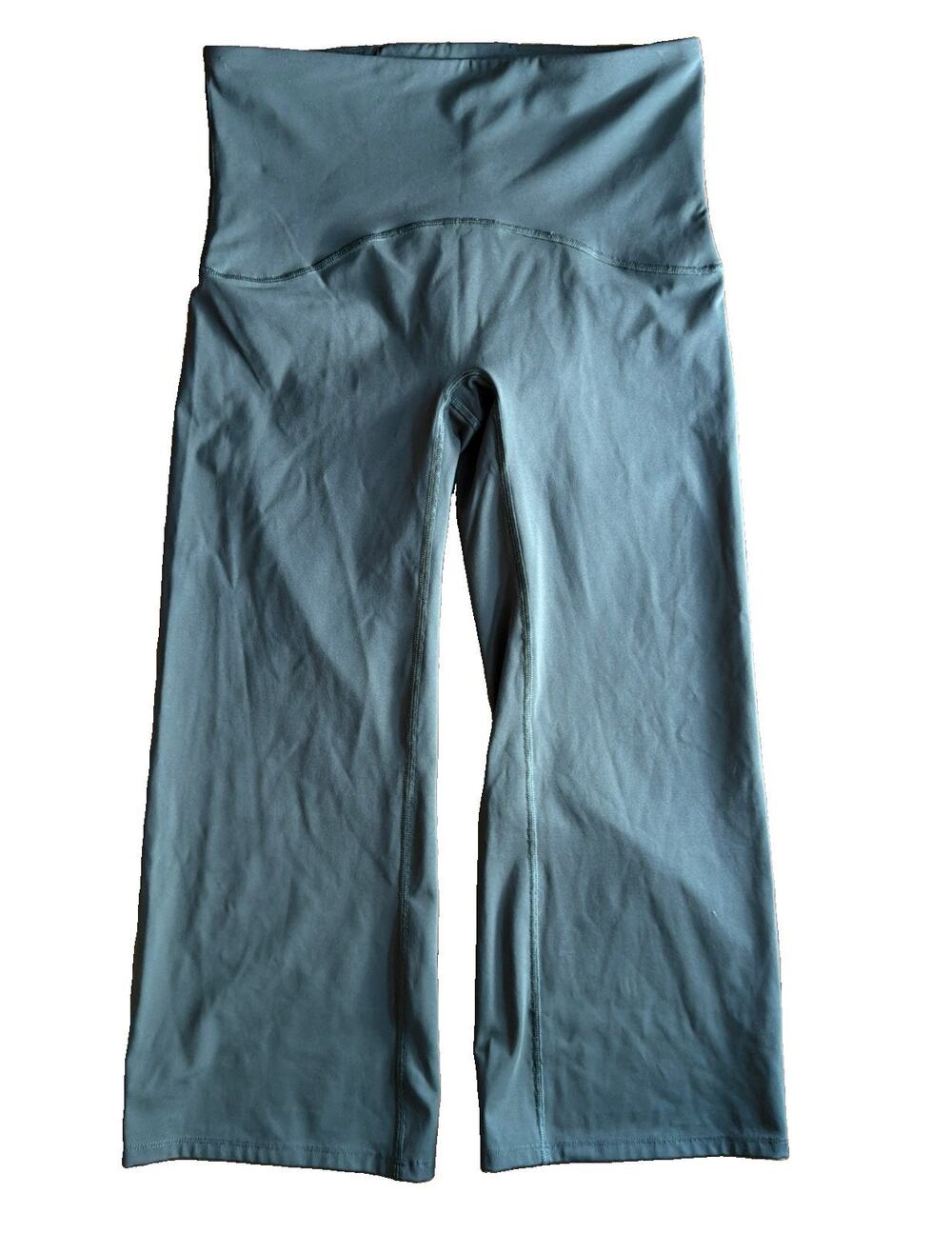 Spanx Booty Boost Leggings Womens Large Petite Green Cropped Flare Shapewear